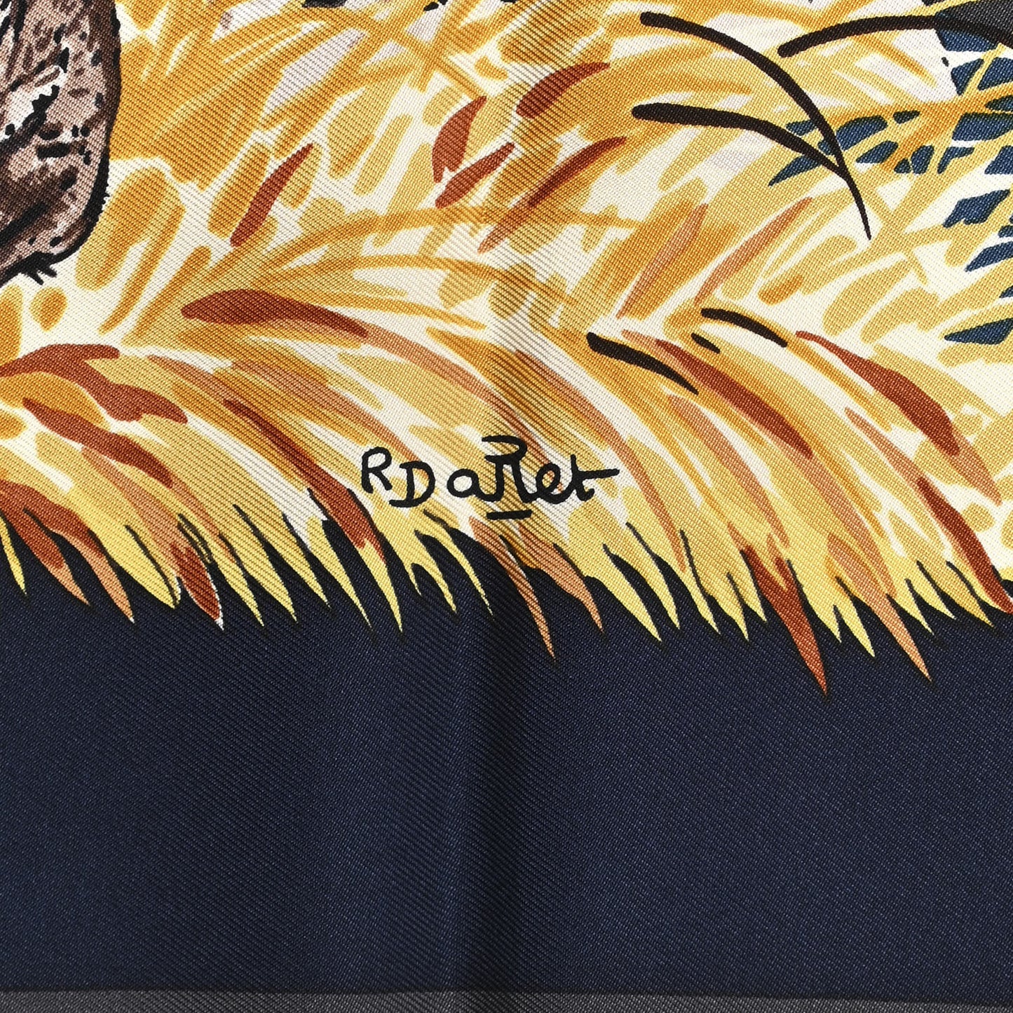 Silk Guepards Scarf 90 Anthracite Caban Taupe