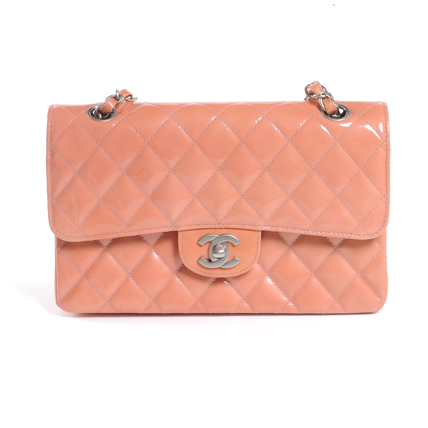 Chanel Patent Small Double Flap Rose Clair 1 of 9