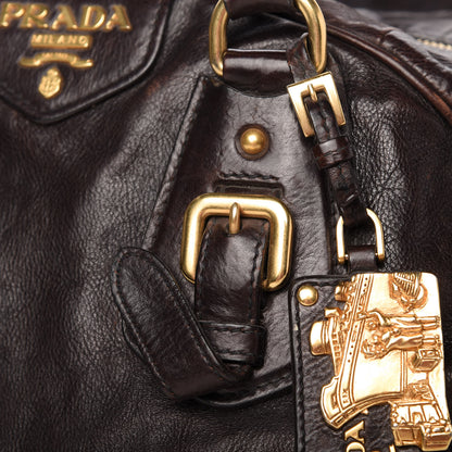 Prada Glace Calf Large Dome Satchel Moro 14 of 14