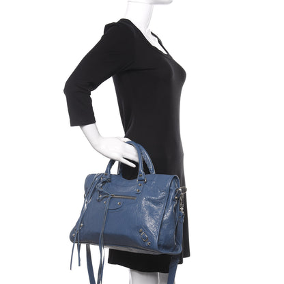 Balenciaga Agneau Classic Silver Hardware City Bleu Persan 3 of 9