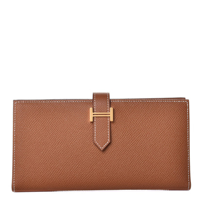 Hermes Epsom Bearn Gusset Wallet Gold 1 of 9