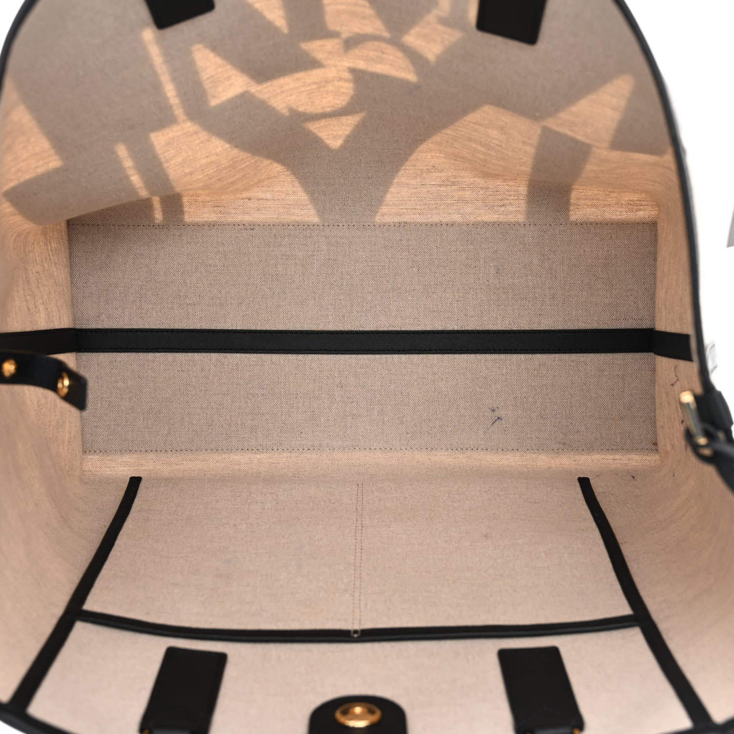 MCM Canvas Glitch Logo Medium Aren Shopper Tote Black White 6 of 15