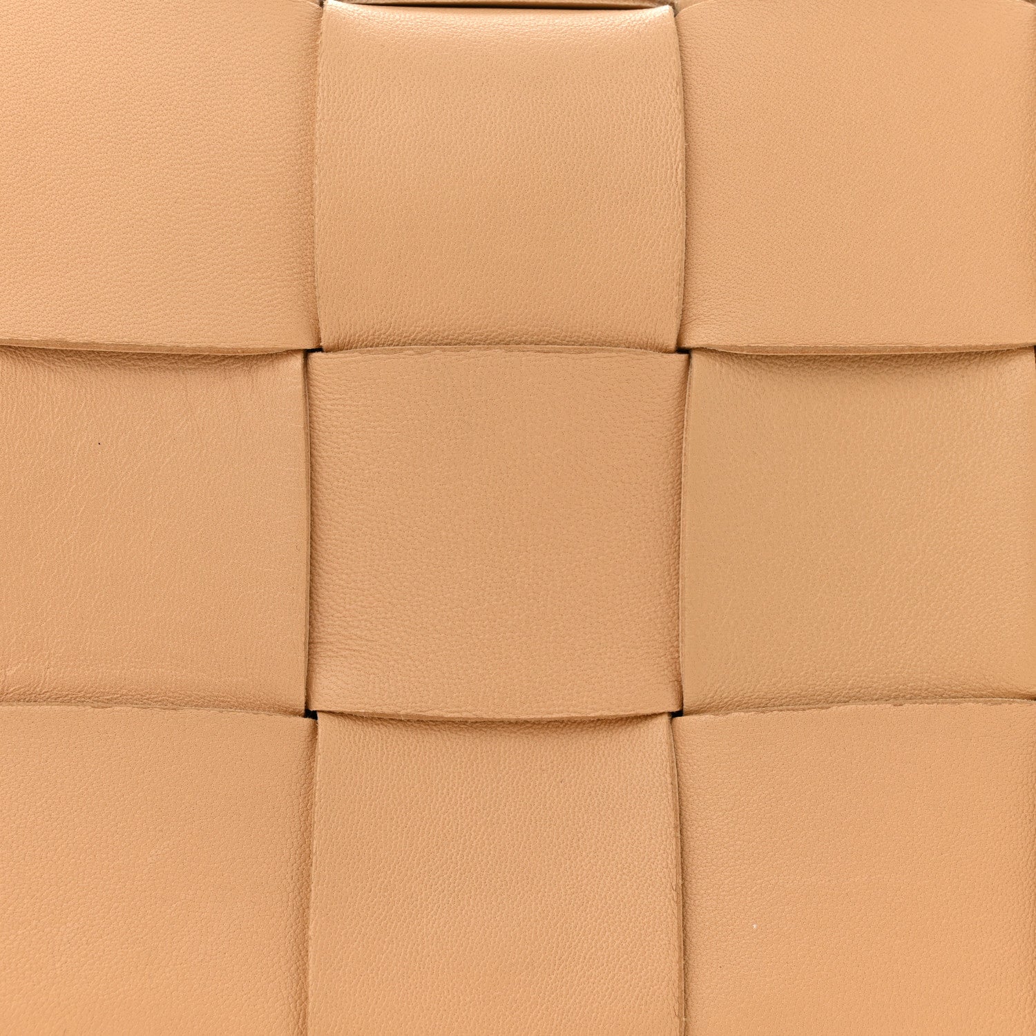 Bottega Veneta Lambskin Maxi Intrecciato Cassette Crossbody Bag Almond 8 of 10