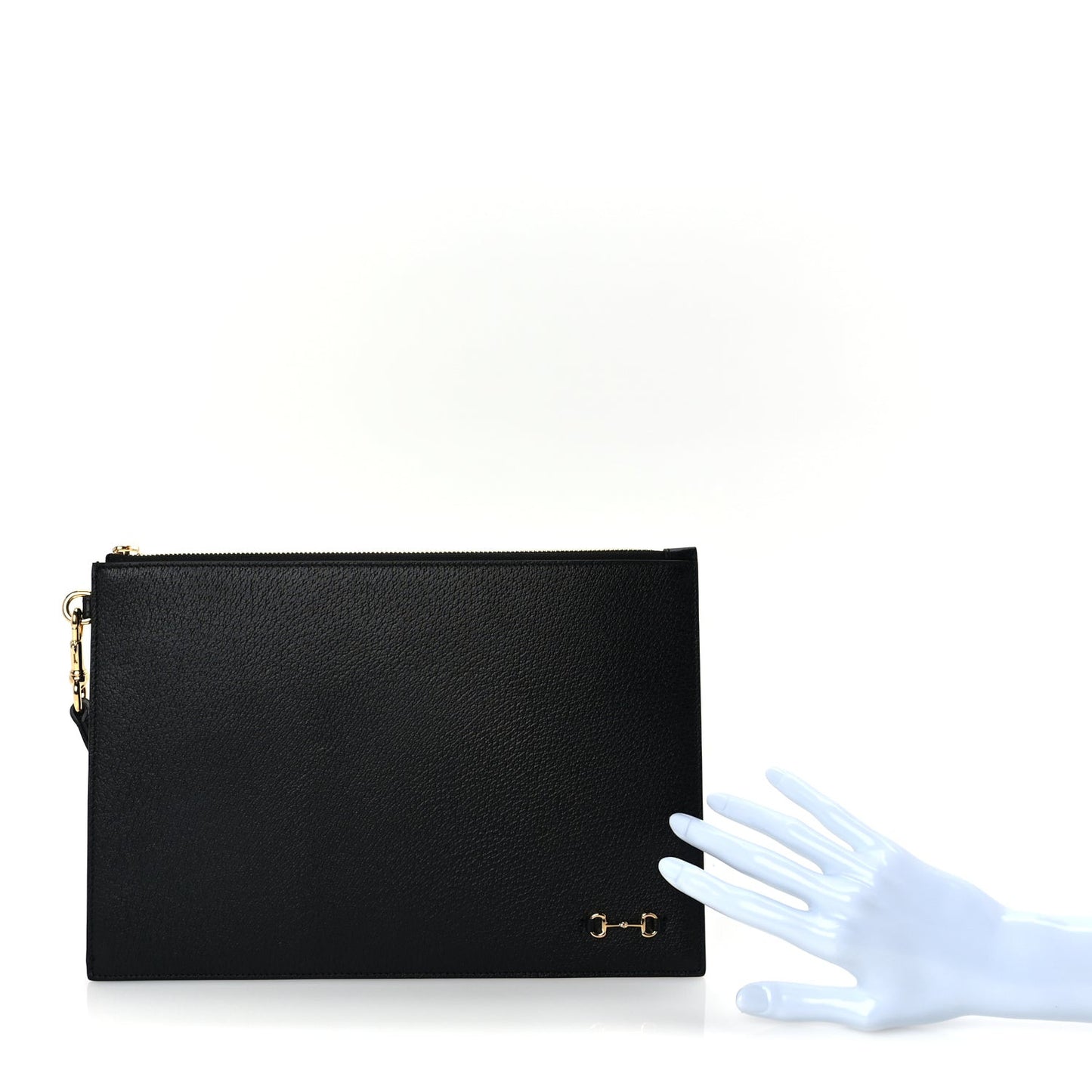 Calfskin Horsebit 1955 Wristlet Pouch  Black