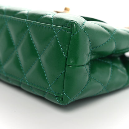 Chanel Shiny Aged Calfskin Quilted Nano Kelly Shopper Green 10 of 11