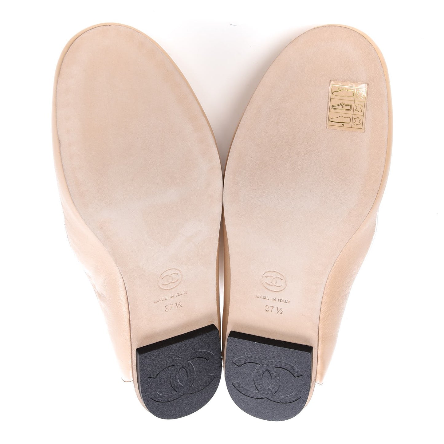 Lambskin CC Chain Loafers 37.5 Biege