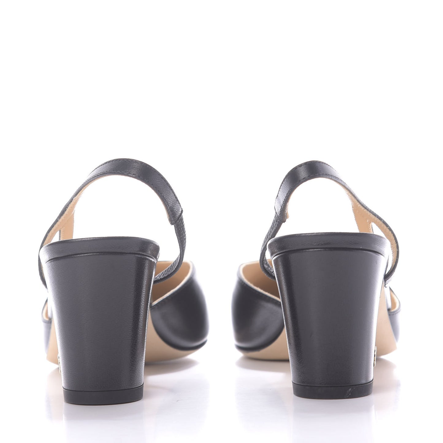 Goatskin Grosgrain Cap Toe CC Slingback Sandals 37 Black