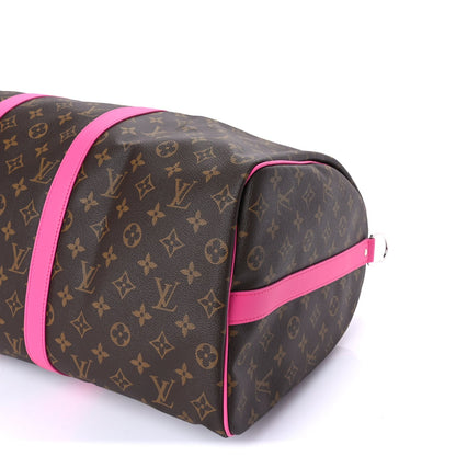 Louis Vuitton Monogram Macassar Keepall Bandouliere 50 Fuchsia 8 of 8