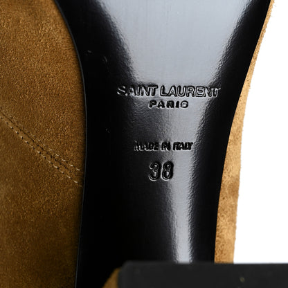 Saint Laurent Suede Babies 90 Fringe Ankle Boots 38 Light Tan 6 of 8