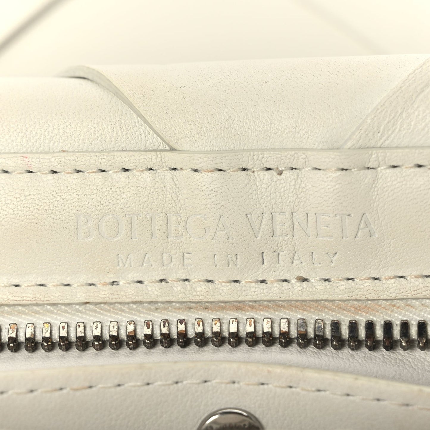 Nappa Maxi Blown Up Intrecciato Pouch Clutch  Optic White