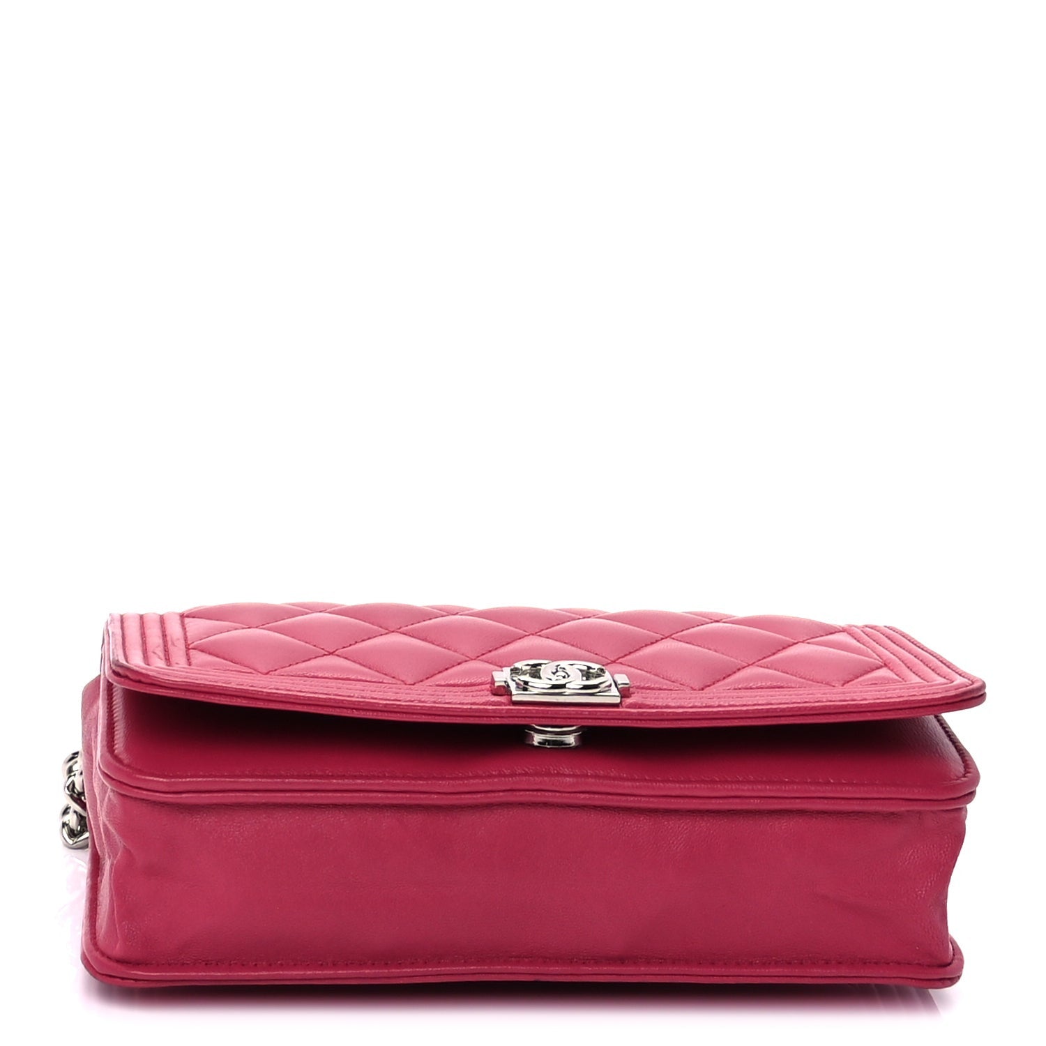Chanel Lambskin Quilted Boy Wallet On Chain WOC  Pink 3 of 8
