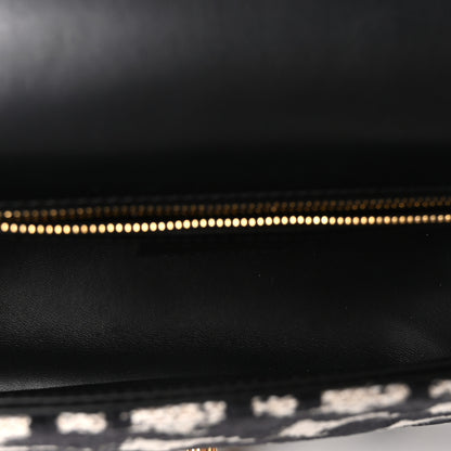 Christian Dior Technical Canvas Macro Houndstooth Medium Caro Bag Black White 5 of 10