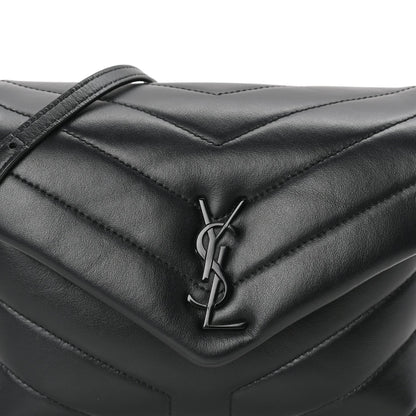 Saint Laurent Calfskin Y Quilted Monogram Monochrome Toy Loulou Crossbody Bag Black 6 of 8