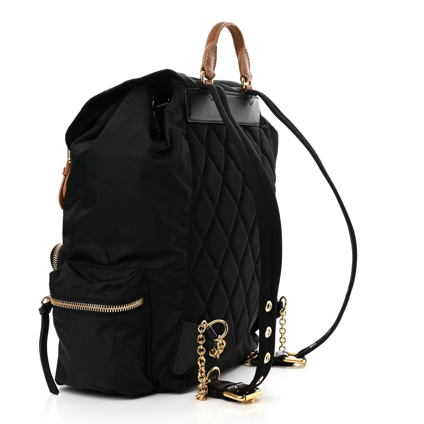 Nylon Large Rucksack Backpack Black