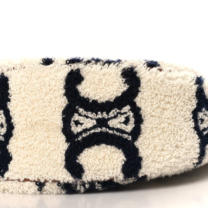 Celine Bouclette Embroidered Ava Triomphe Shoulder Bag Navy Tan 10 of 10