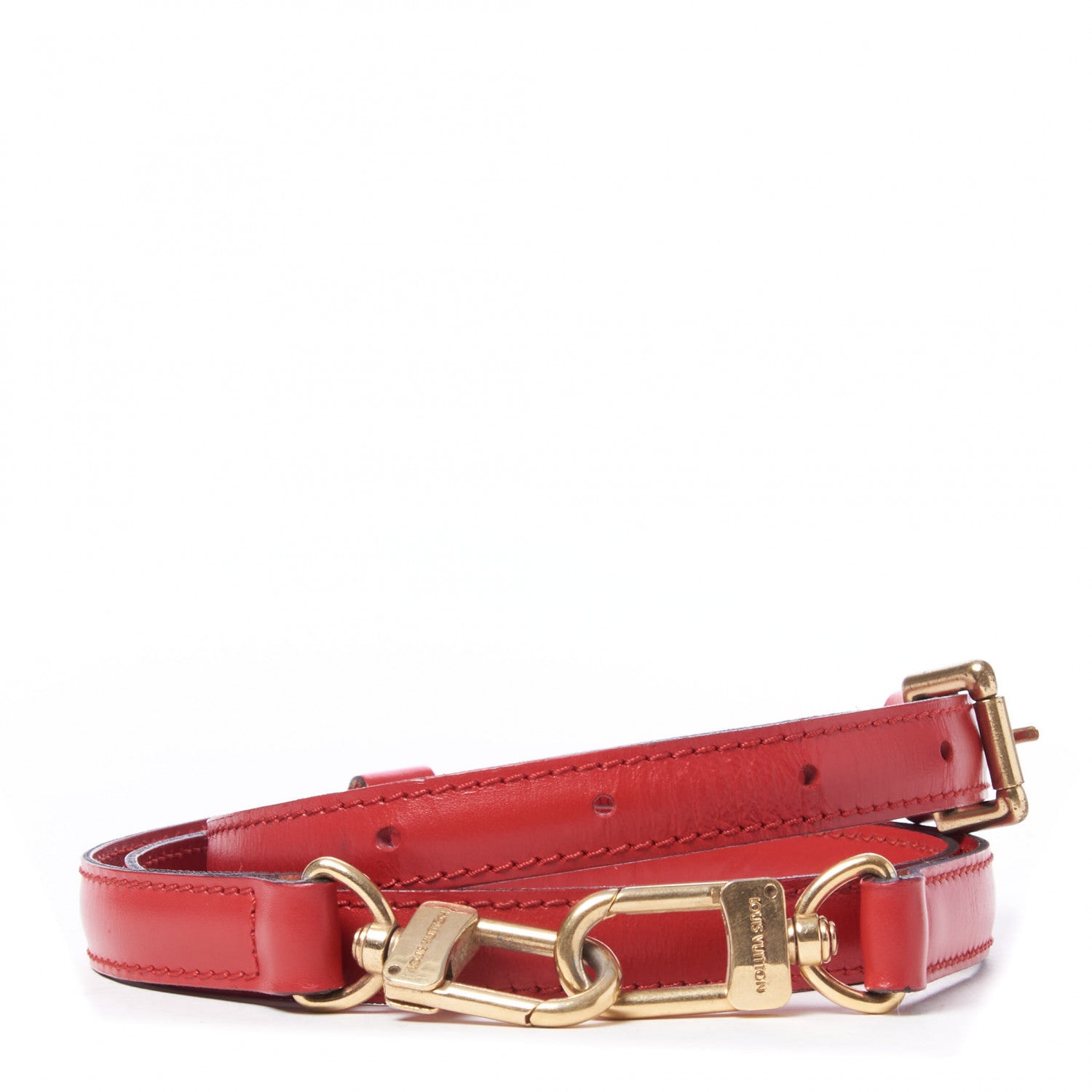 Louis Vuitton Calfskin 16mm Adjustable Shoulder Strap Red 1 of 4