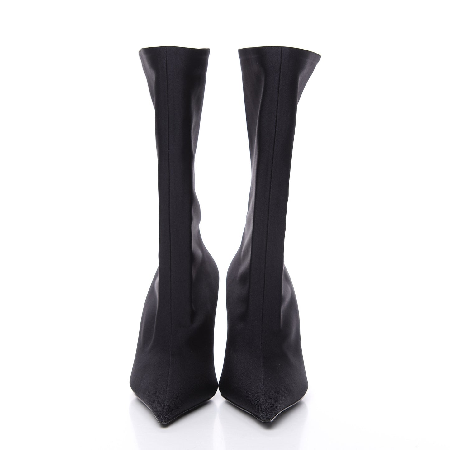 Jersey Crepe Extreme Pointed Toe Knife Booties 35 Black