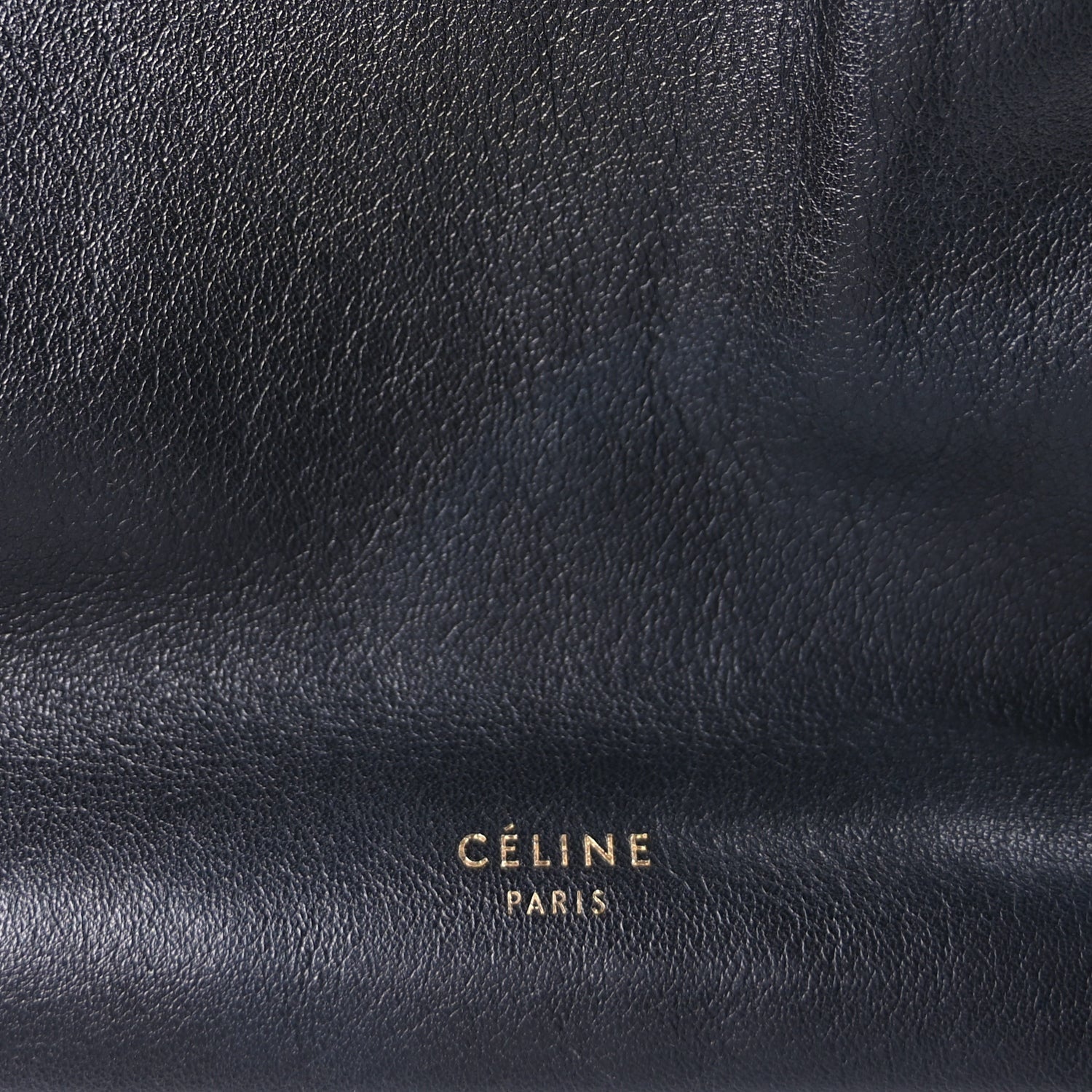 Celine Calfskin Pleated French Lock Clutch  Black 6 of 9