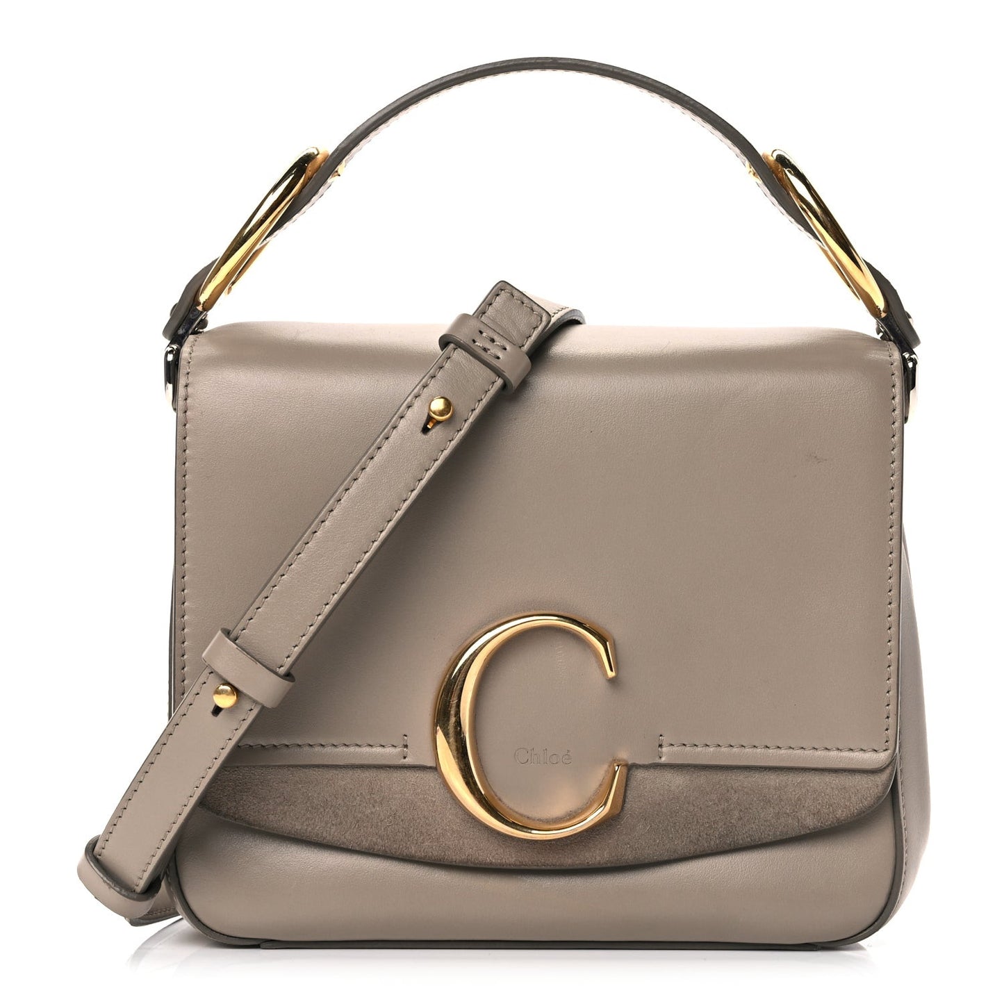 Calfskin Small C Double Carry Motty Grey