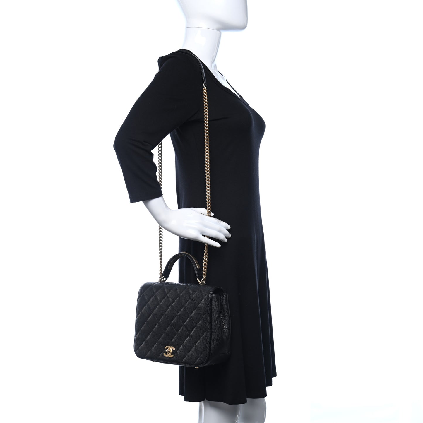 Caviar Carry Around Flap Bag Black