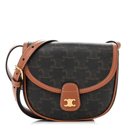 Celine Canvas Calfskin Triomphe Mini Besace Tan 1 of 10