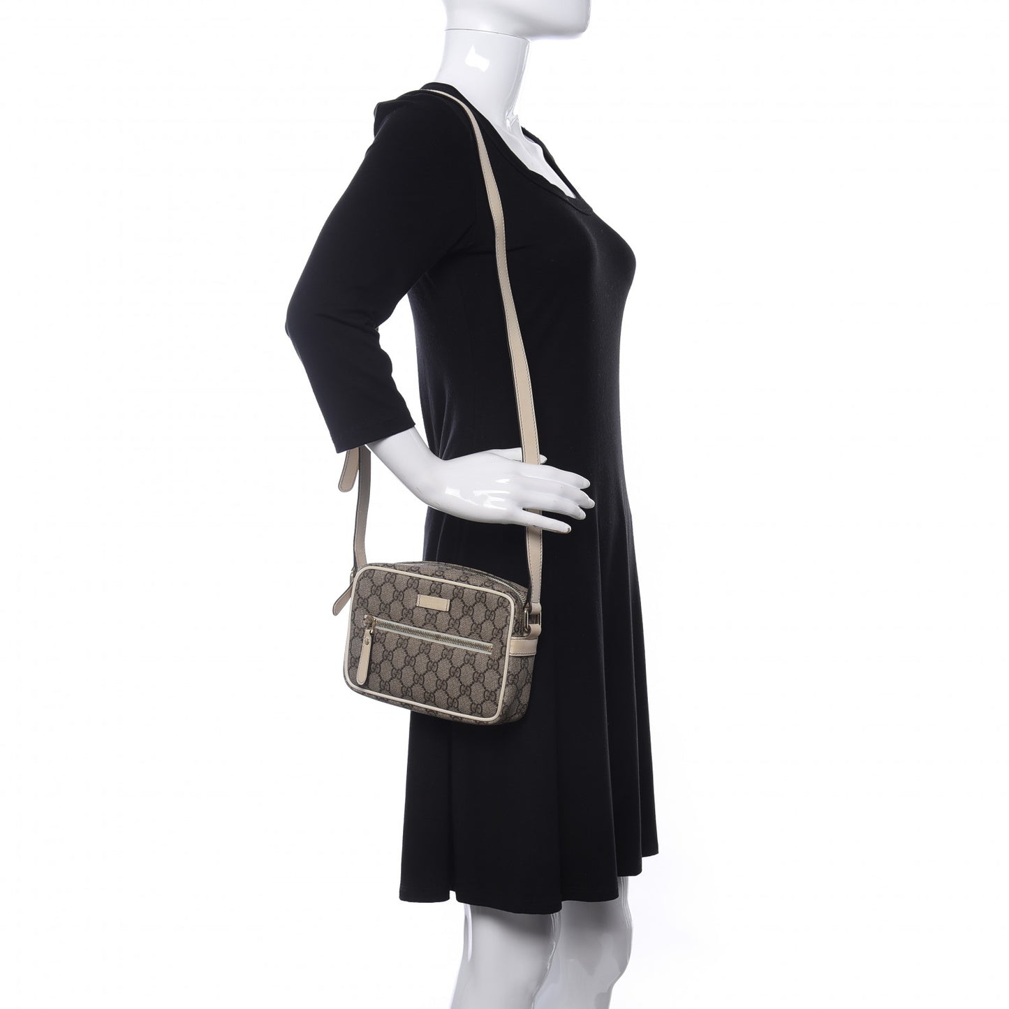 GG Plus Monogram Small Shoulder Bag Off White