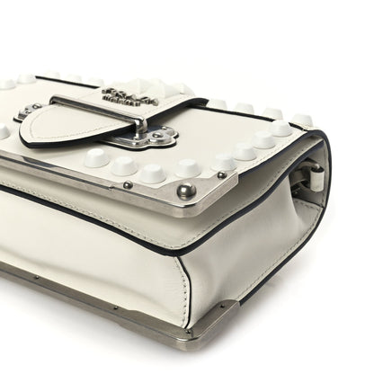 Prada City Calfskin Saffiano Studded Cahier Bag White 8 of 8