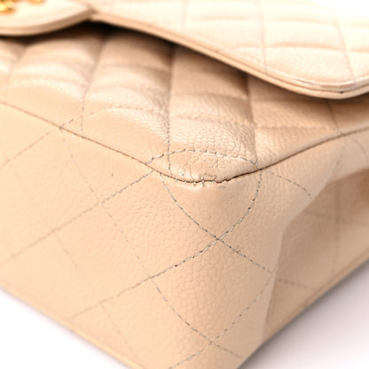 Chanel Caviar Quilted Medium Double Flap Beige 9 of 22