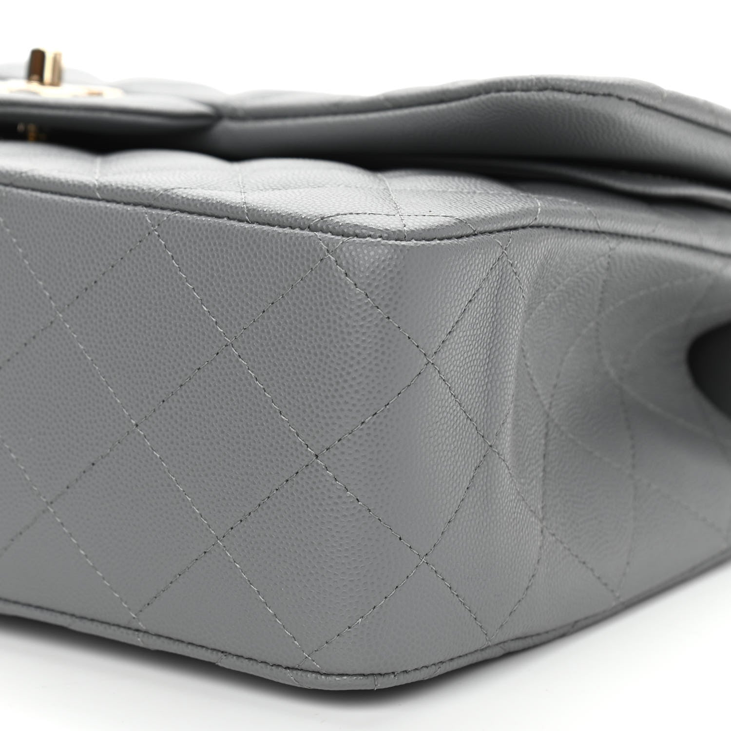 Chanel Caviar Quilted Jumbo Double Flap Grey 10 of 13