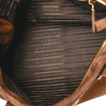Prada Suede Large Bonnie Shoulder Bag Cocoa Brown 5 of 10