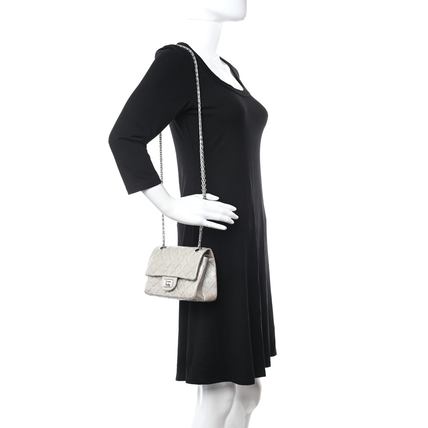 Chanel Metallic Calfskin Quilted 2.55 Reissue 224 Flap Silver 2 of 10
