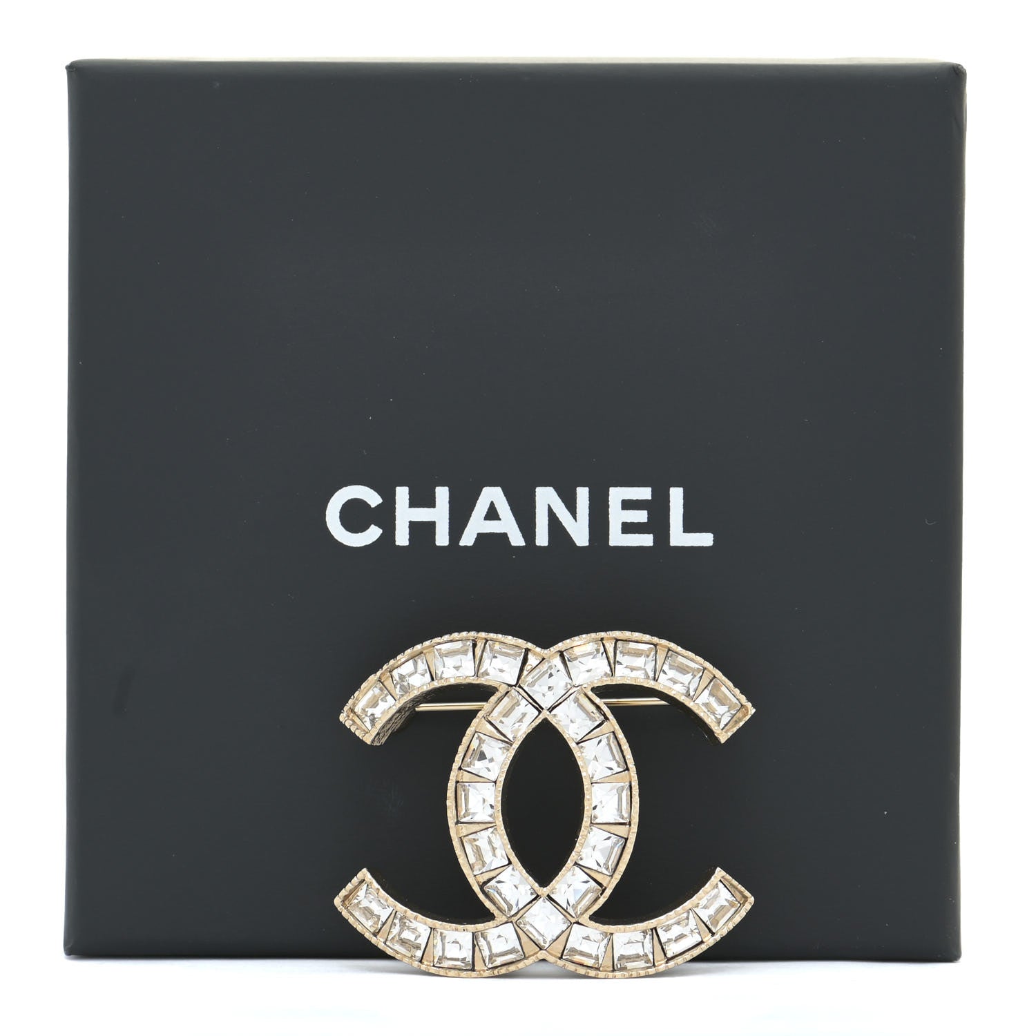 Chanel Baguette Crystal CC Brooch Gold 5 of 5
