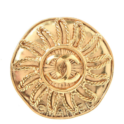 Chanel CC Sun Brooch Gold 1 of 6