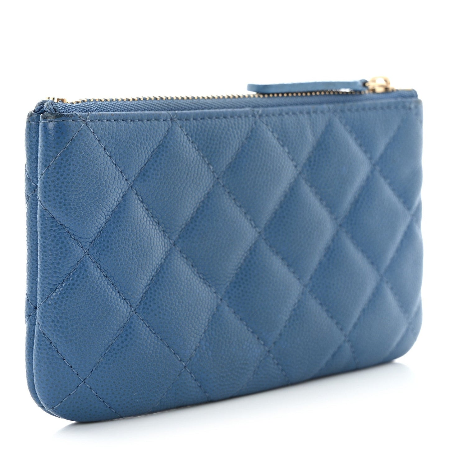 Caviar Quilted Small Pouch Blue
