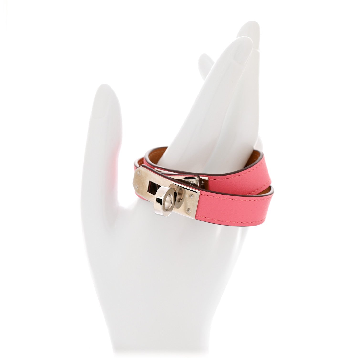 Hermes Swift Kelly Double Tour Bracelet T2  Rose Azalee 2 of 6