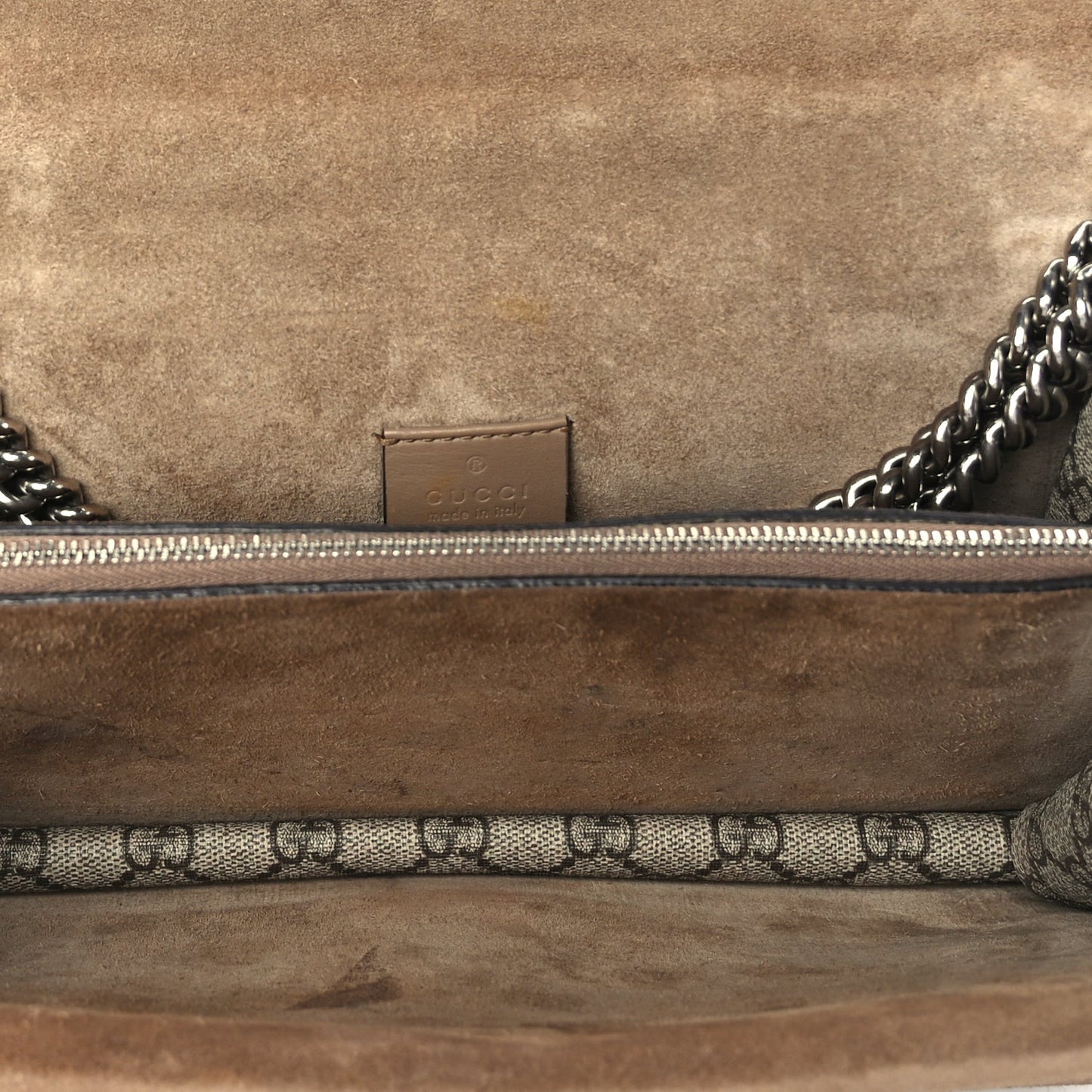 GG Supreme Monogram Small Dionysus Shoulder Bag  Taupe