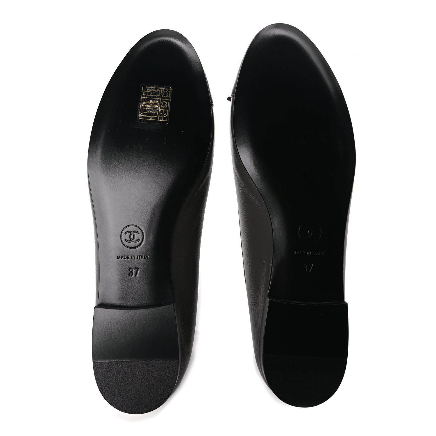 Chanel Lambskin Cap Toe CC Ballerina Flats 37 Dark Grey 8 of 9