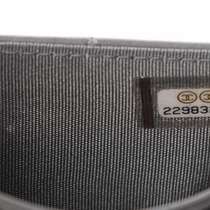 Chanel Calfskin Quilted Boy Card Holder Wallet Grey 8 of 8