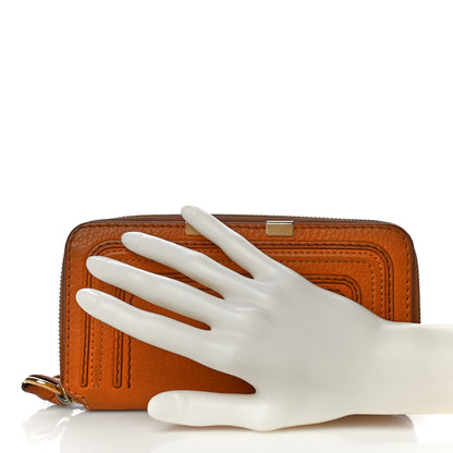 Chloe Grained Calfskin Marcie Long Zip Around Wallet Tan 2 of 16