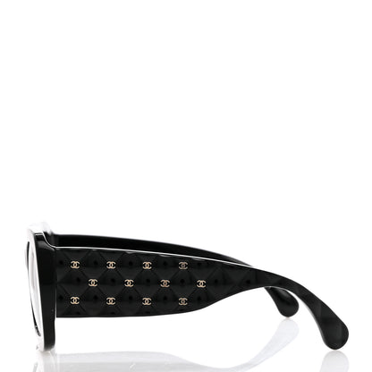 Chanel Acetate Quilted CC Rectangle Sunglasses 5483-A Black 3 of 8