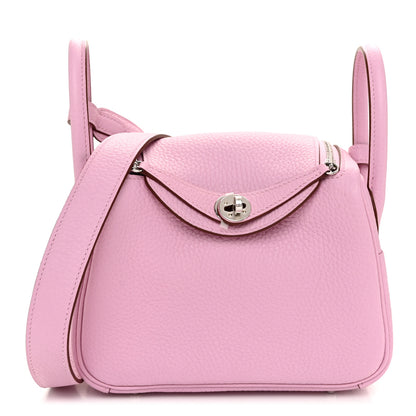 Hermes Taurillon Clemence Mini Lindy 20 Mauve Sylvestre 1 of 10