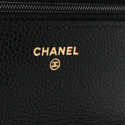 Chanel Caviar Quilted CC Turnlock Wallet On Chain WOC Black 6 of 11