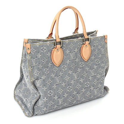 Louis Vuitton Monogram Denim Onthego MM Washed Gray 2 of 8