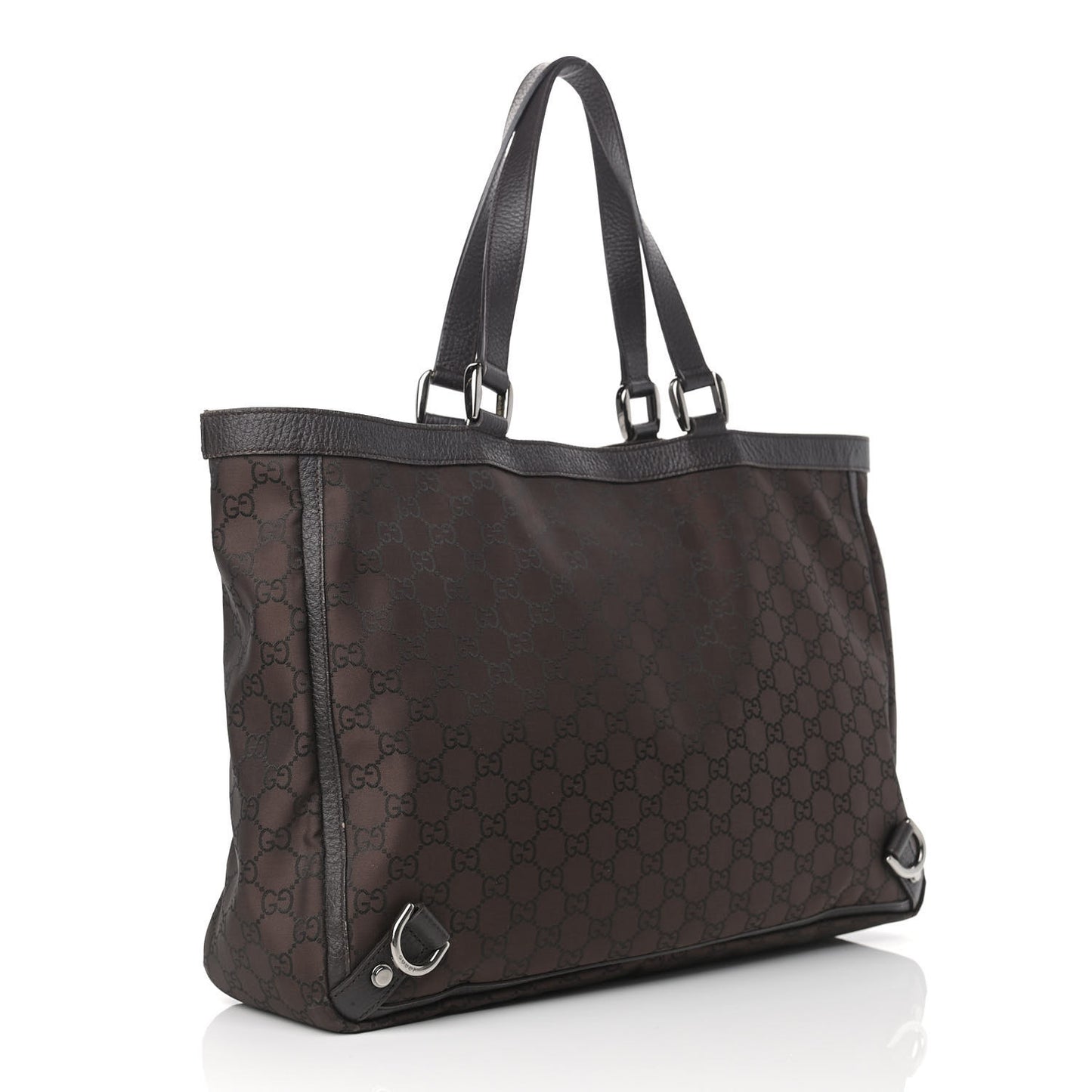 Nylon Monogram Large Abbey Tote Dark Brown