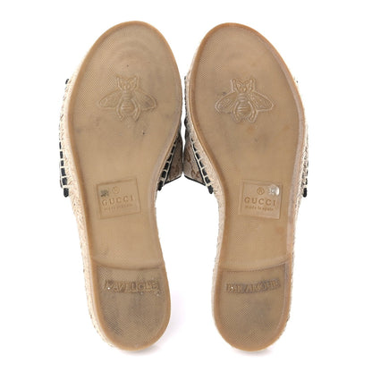 Gucci Monogram Matelasse GG Marmont Espadrille 20mm Slide Sandals 38.5  Beige Ebony Black 6 of 7