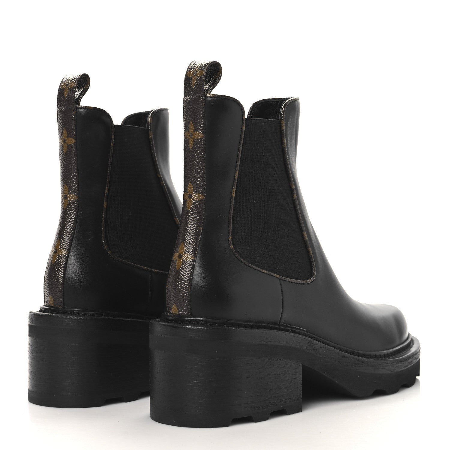 Louis Vuitton Calfskin Monogram Beaubourg Ankle Boots Black 5 of 7
