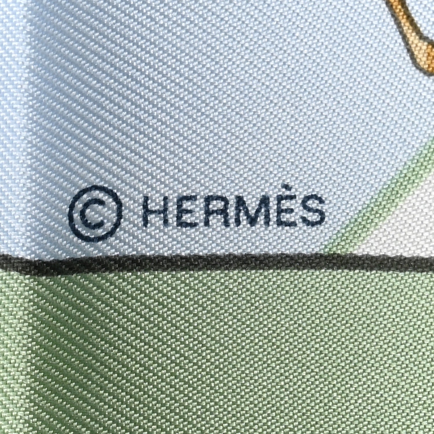 Hermes Silk Les Courses Scarf 45 Vert Amande Bleu Ciel 4 of 4