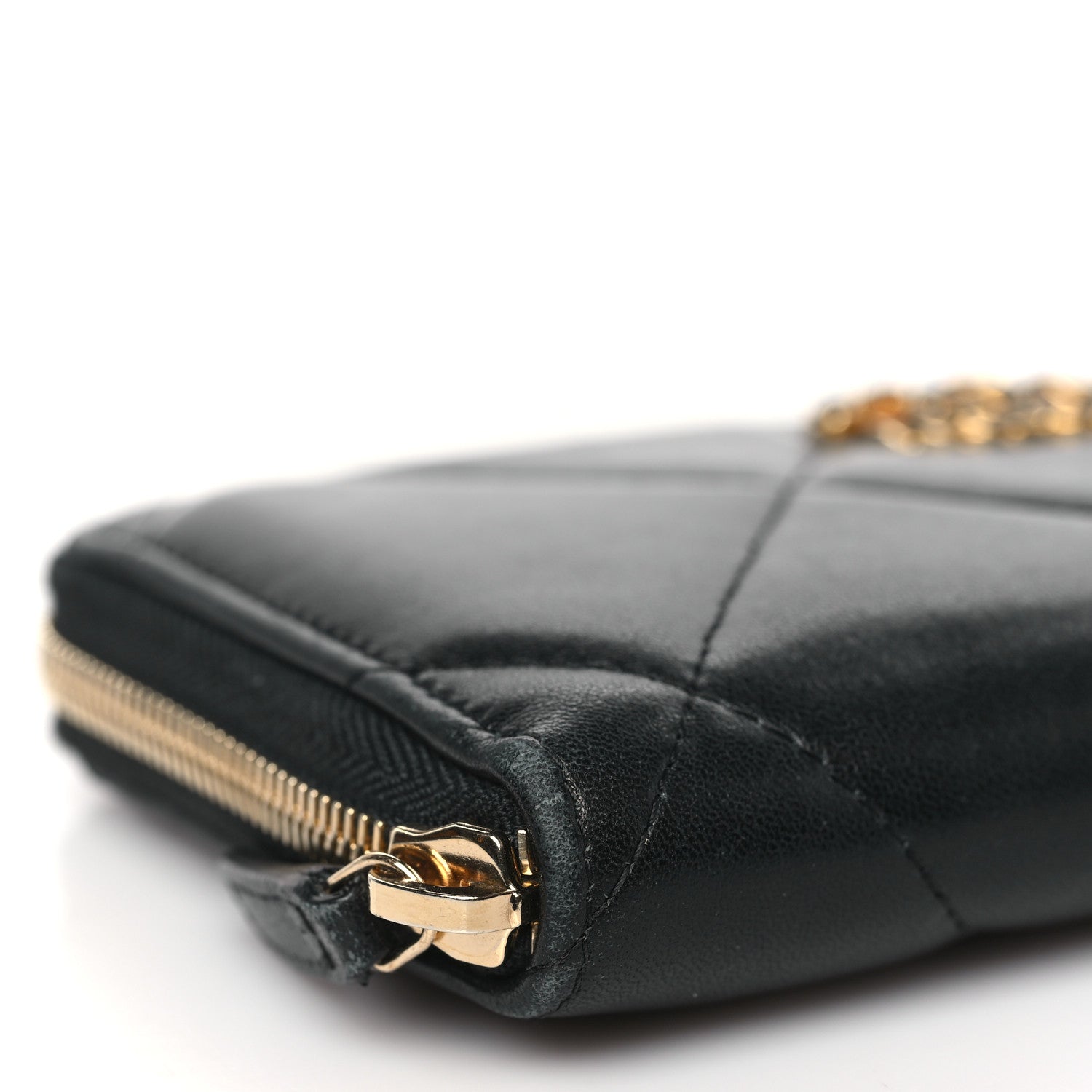 Chanel Lambskin Quilted 19 Long Zipped Around Wallet Black 8 of 10