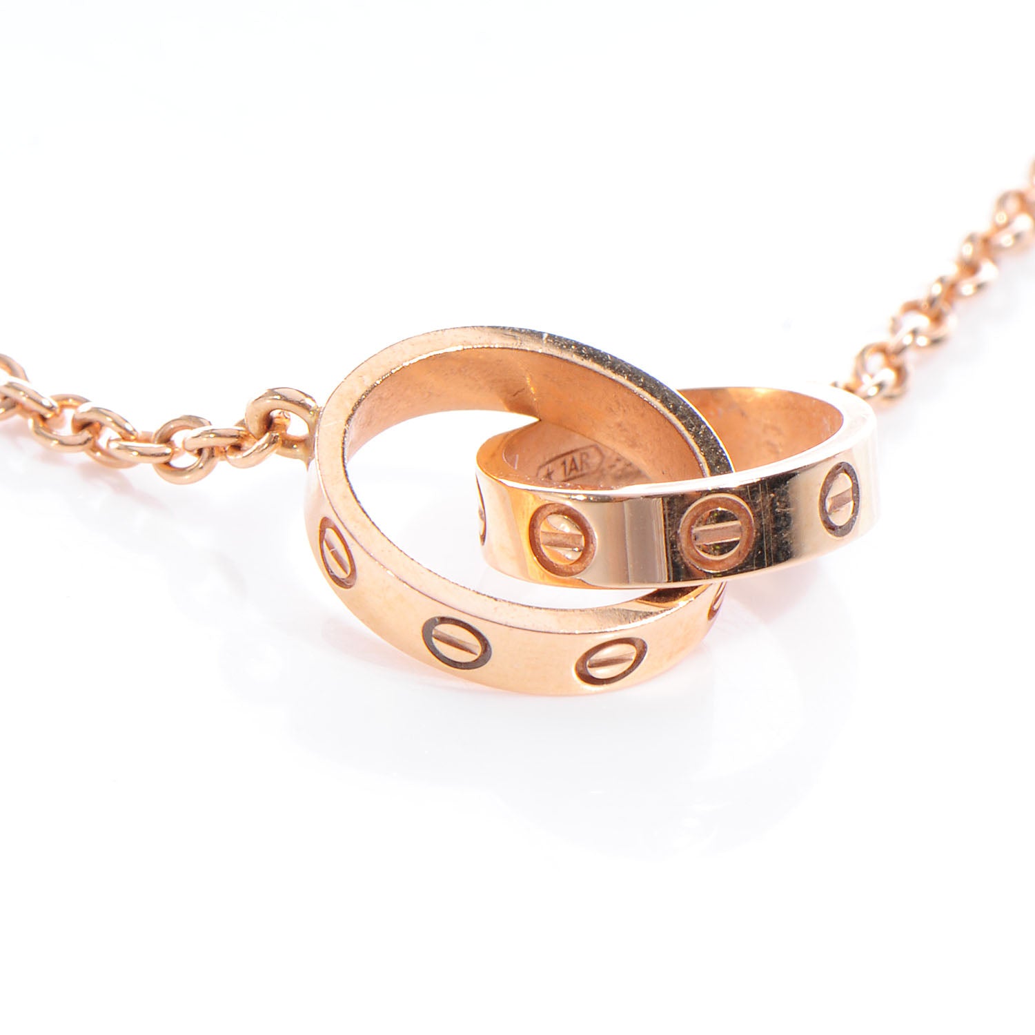 Cartier 18K Pink Gold Interlocking LOVE Necklace 3 of 6