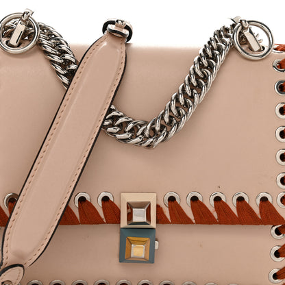 Fendi Vitello Liberty Lucido Ribbon Lace Up Studded Small Kan I Shoulder Bag Plaster 9 of 12